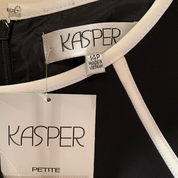 Brand new beautiful Kasper dress black in white.size : 14P - Picture 16 of 16